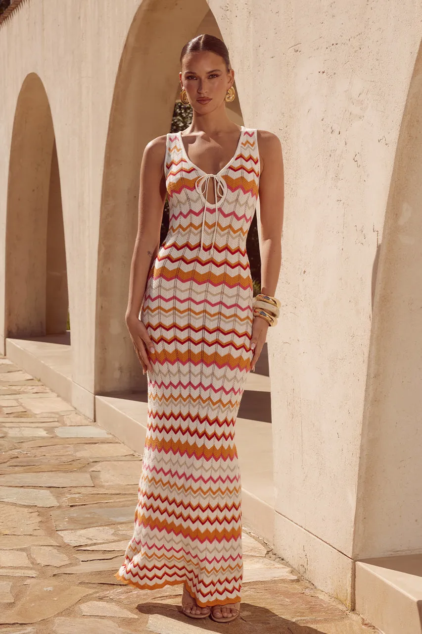 ANDREA MAXI DRESS - ORANGE MULTI sold by Runaway The Label