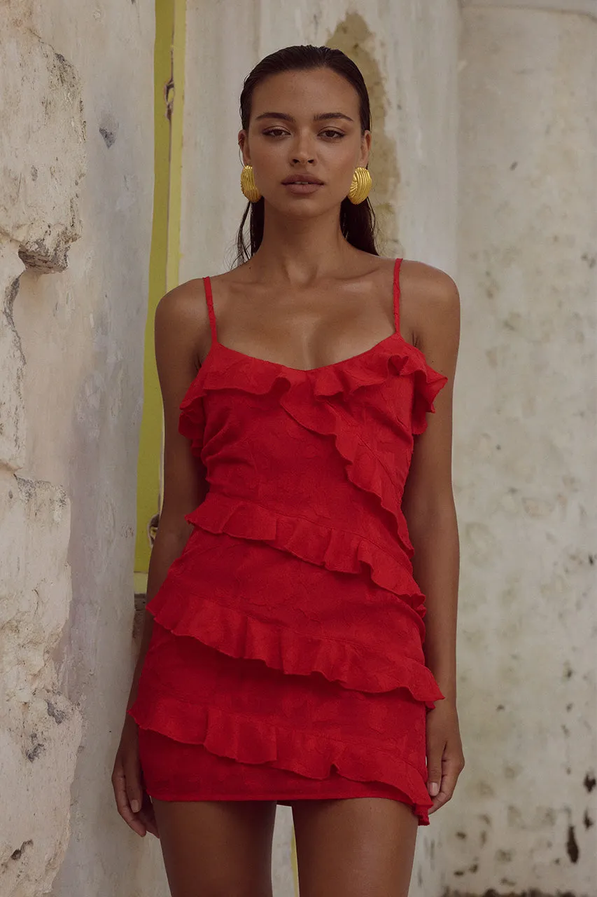 AISHA MINI DRESS - RED sold by Runaway The Label