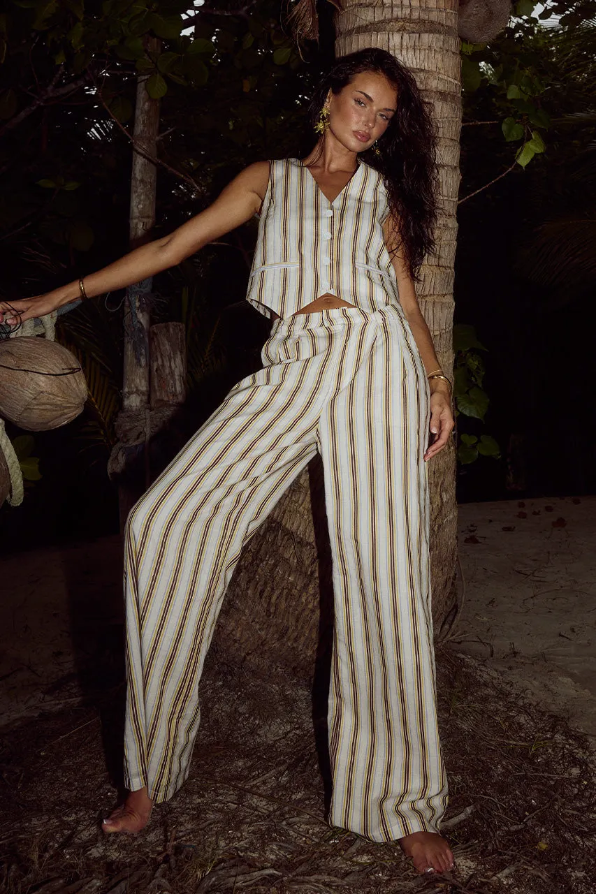 ZORIA PANT - VORY STRIPE sold by Runaway The Label product image thumbnail 4