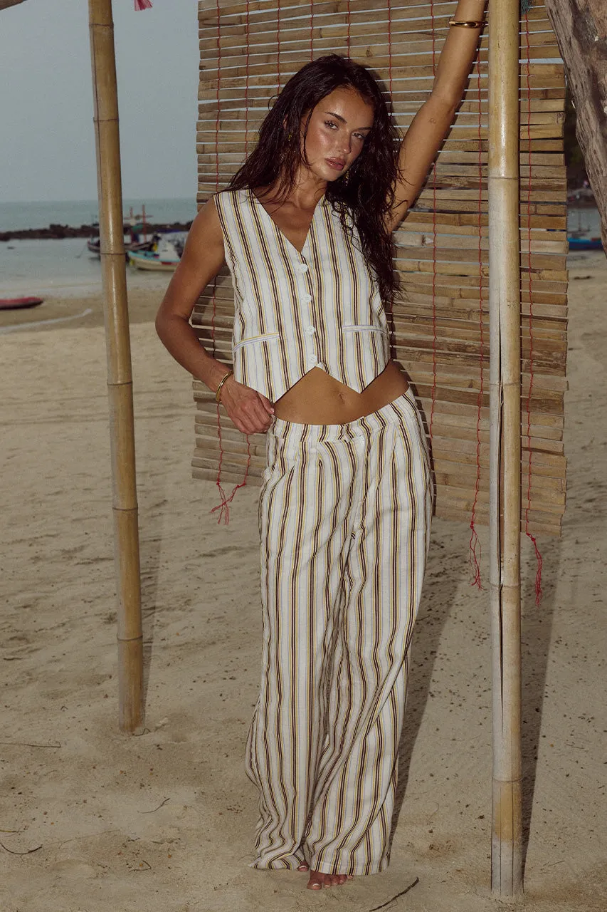 ZORIA PANT - VORY STRIPE sold by Runaway The Label product image thumbnail 5