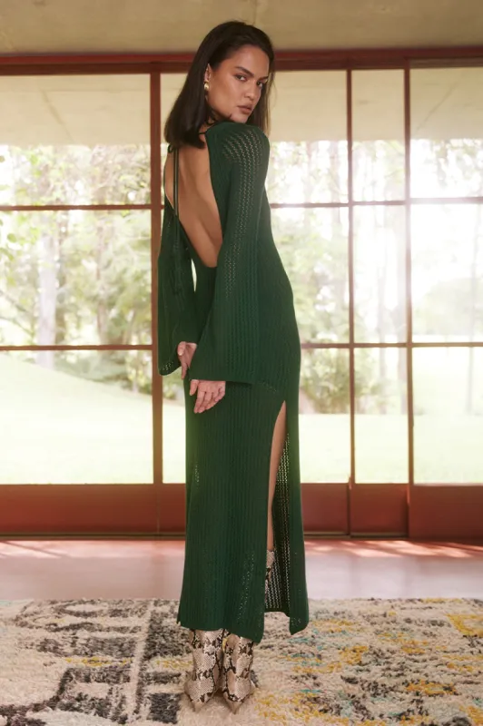 HACIE MIDI DRESS - EMERALD GREEN sold by Runaway The Label