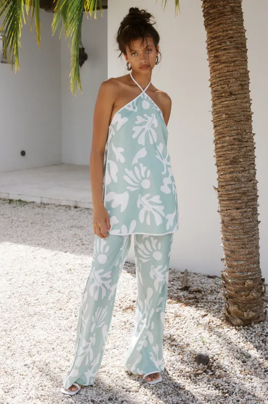 ILAH HALTER TOP - SAGE BOTANICA sold by Runaway The Label