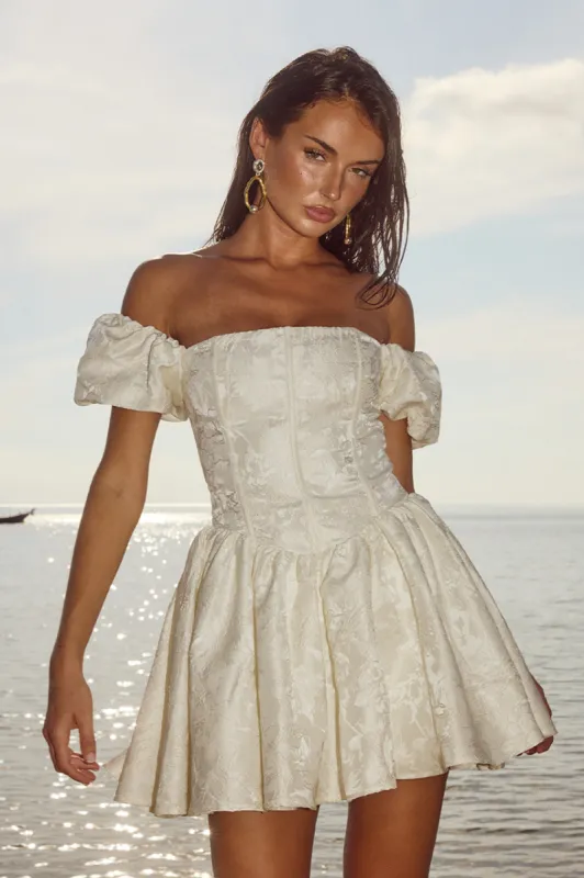 ELODIE MINI DRESS - IVORY sold by Runaway The Label