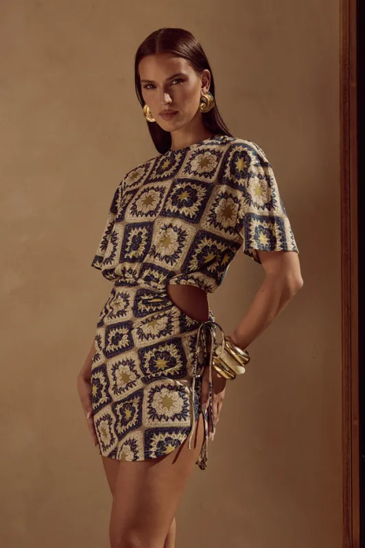 BRIZZIE MINI DRESS - ROWENA PRINT sold by Runaway The Label