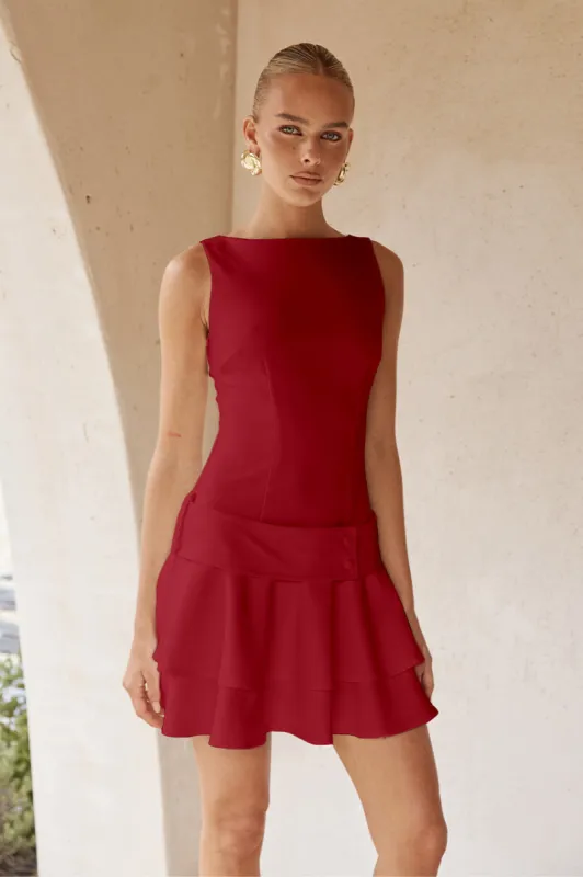 FAWN MINI DRESS - CHERRY made by Runaway The Label