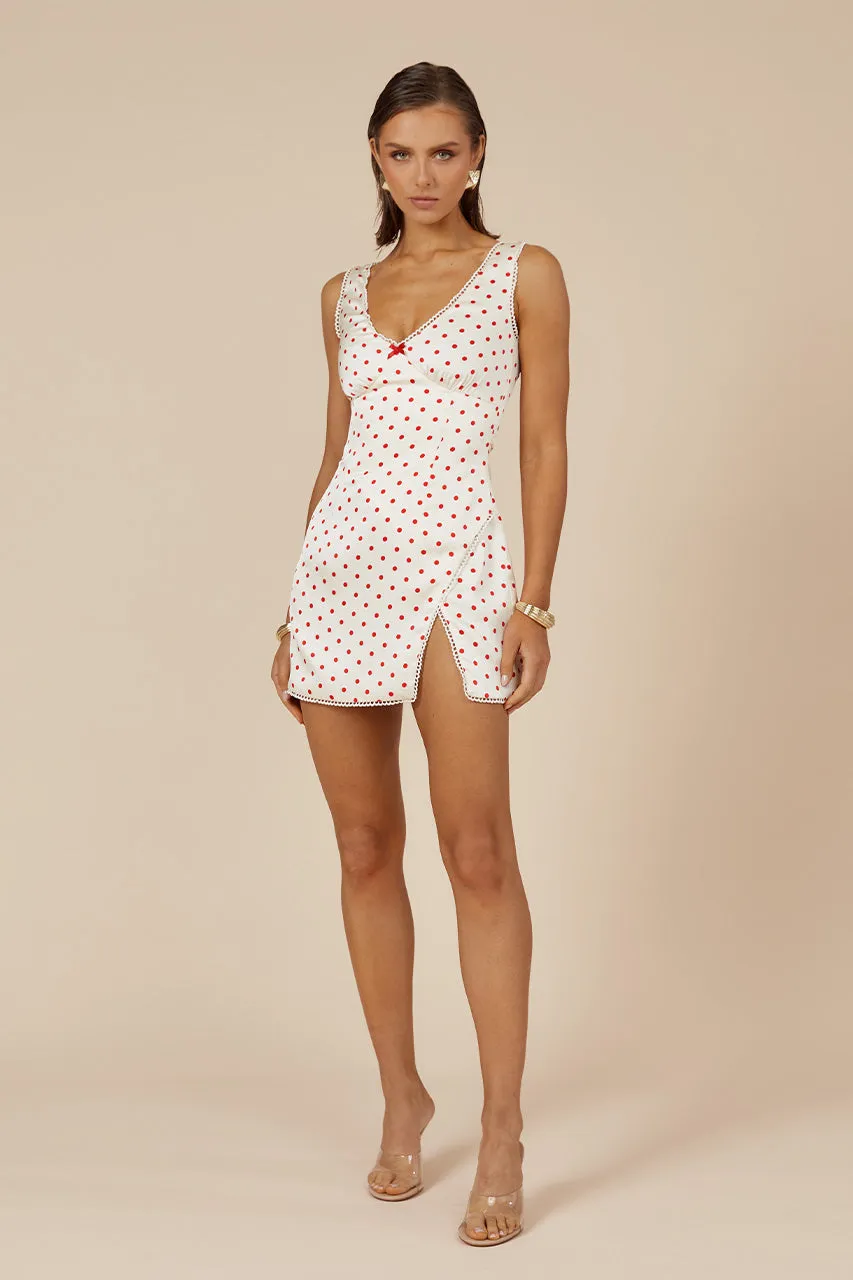 TERESA MINI DRESS - WHITE DOT sold by Runaway The Label product image thumbnail 3