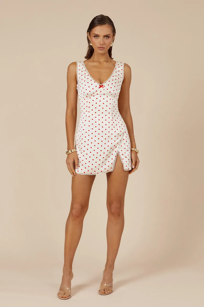 TERESA MINI DRESS - WHITE DOT sold by Runaway The Label product image thumbnail 5