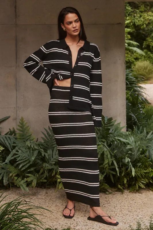 SALONE MAXI SKIRT - BLACK/CREAM sold by Runaway The Label