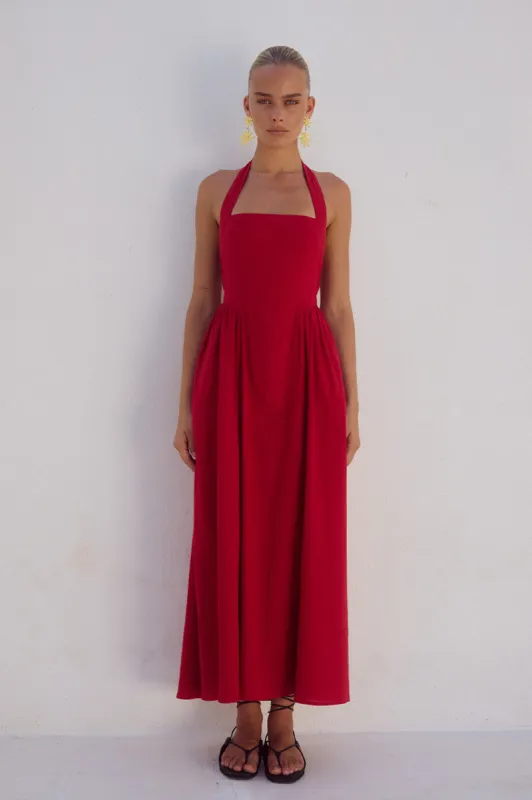 LOCKLEA MIDI DRESS - CHERRY sold by Runaway The Label