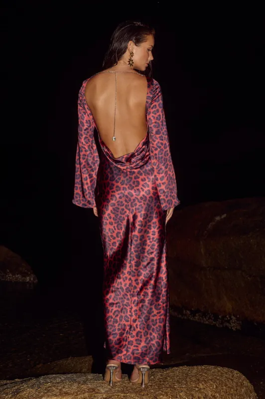 XARIA MAXI DRESS - RED LEOPARD sold by Runaway The Label