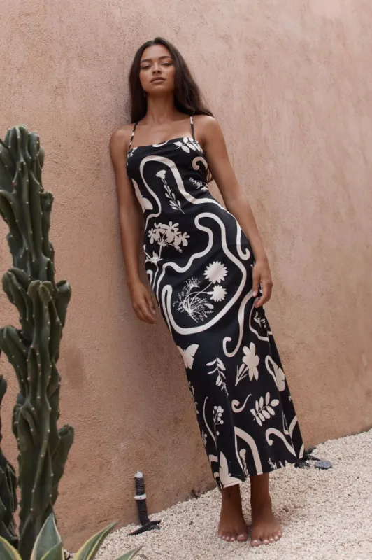LEO SLIP DRESS - BLACK/SAND sold by Runaway The Label