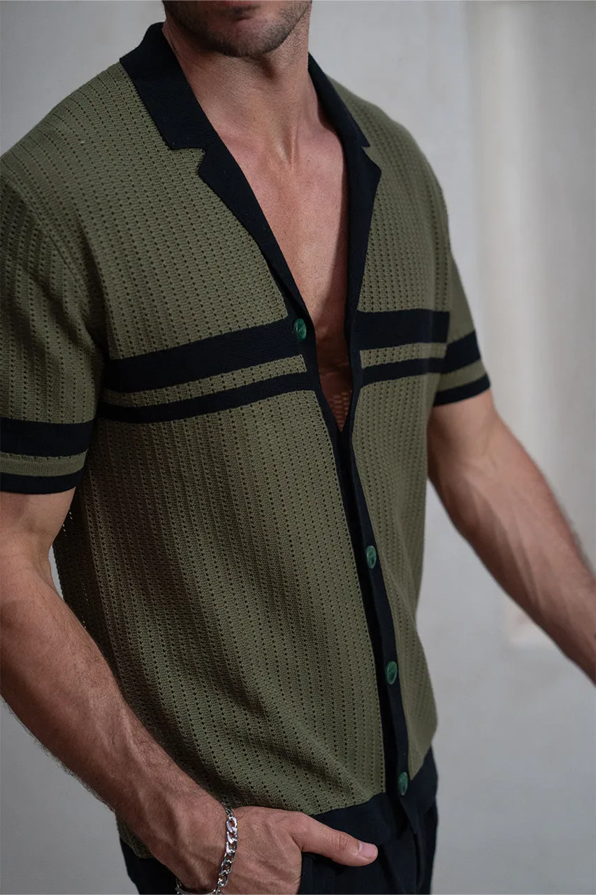 OWEN SHIRT - KHAKI/BLACK sold by Runaway The Label product image thumbnail 4