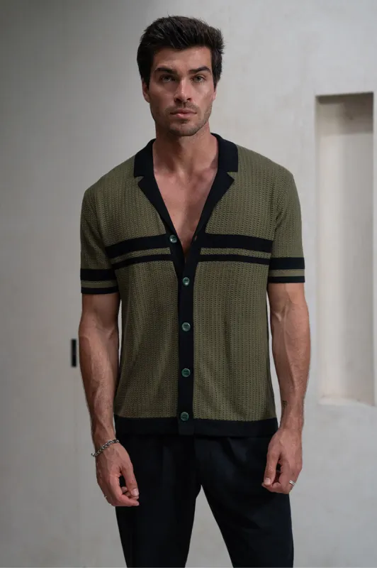 OWEN SHIRT - KHAKI/BLACK made by Runaway The Label