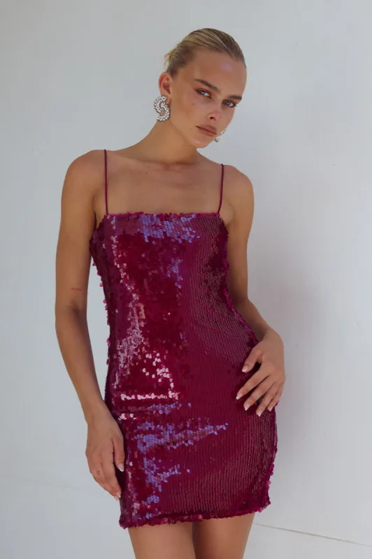 VESINA MINI DRESS - BERRY made by Runaway The Label