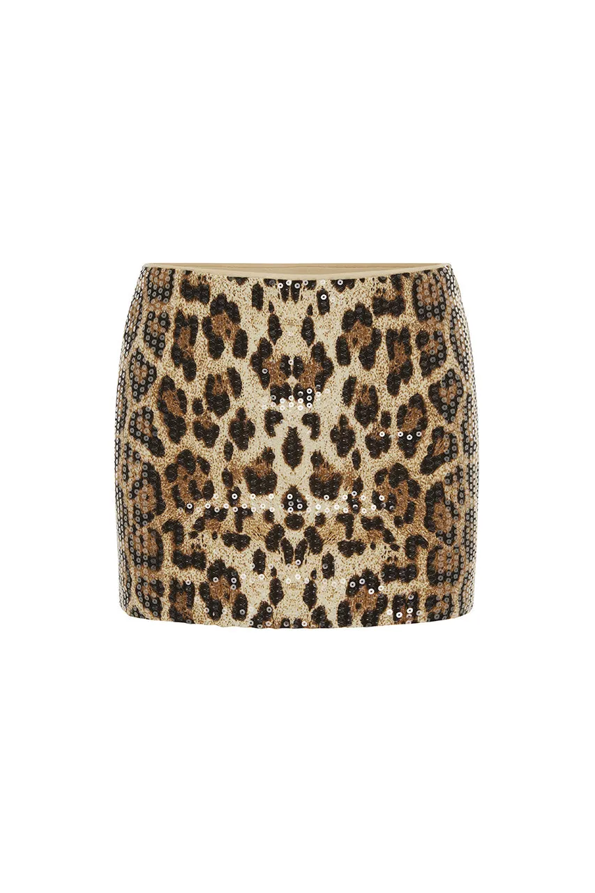 LYRA MINI SKIRT - LEOPARD PRINT sold by Runaway The Label product image thumbnail 4