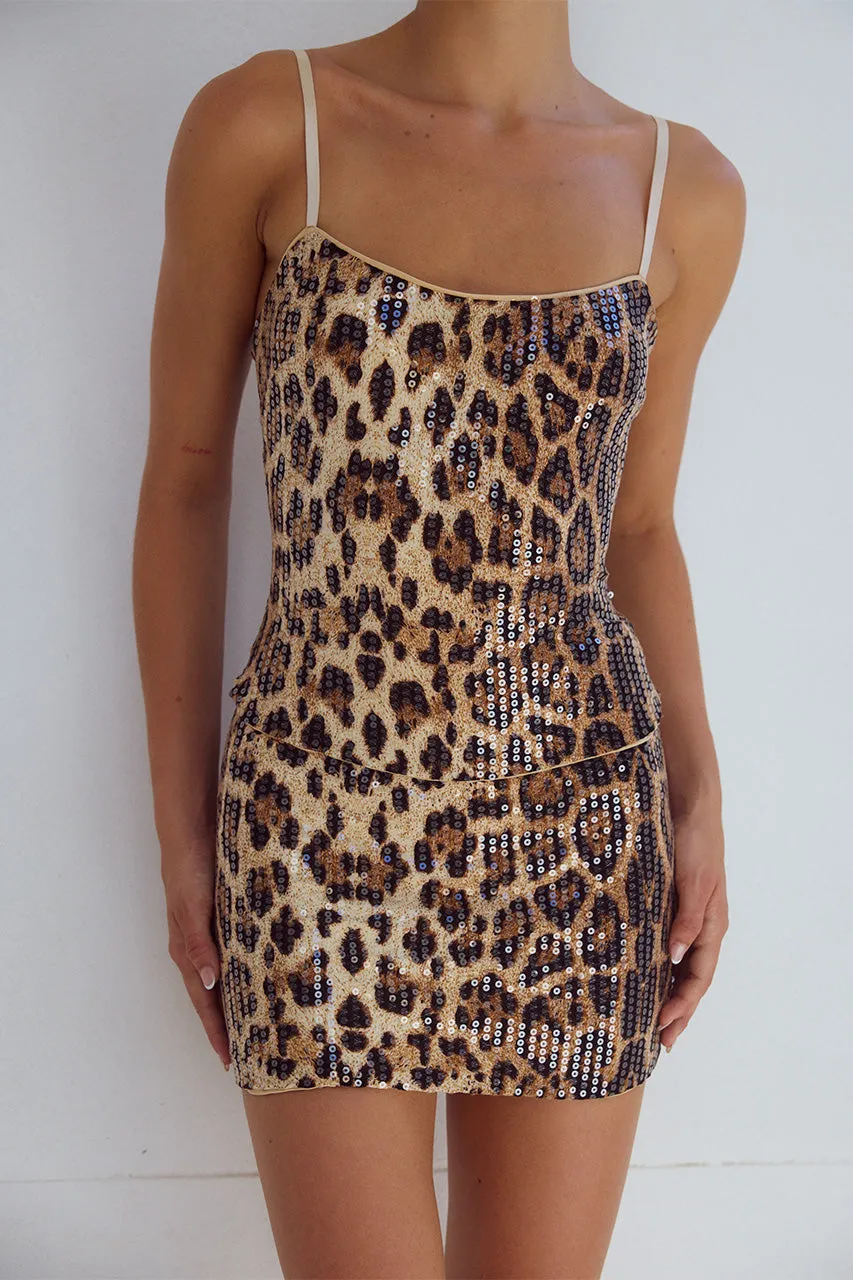 LYRA MINI SKIRT - LEOPARD PRINT sold by Runaway The Label product image thumbnail 3