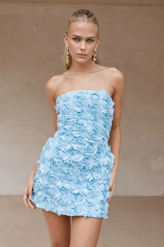 BLOOM MINI DRESS - BLUE sold by Runaway The Label