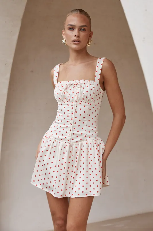 SANTORI MINI DRESS - RED POLKA sold by Runaway The Label