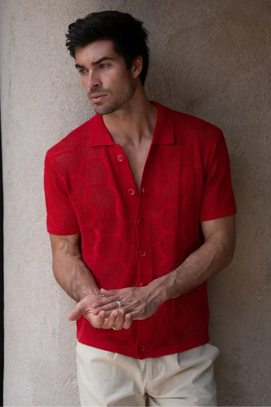 KENETH SHIRT - RED sold by Runaway The Label