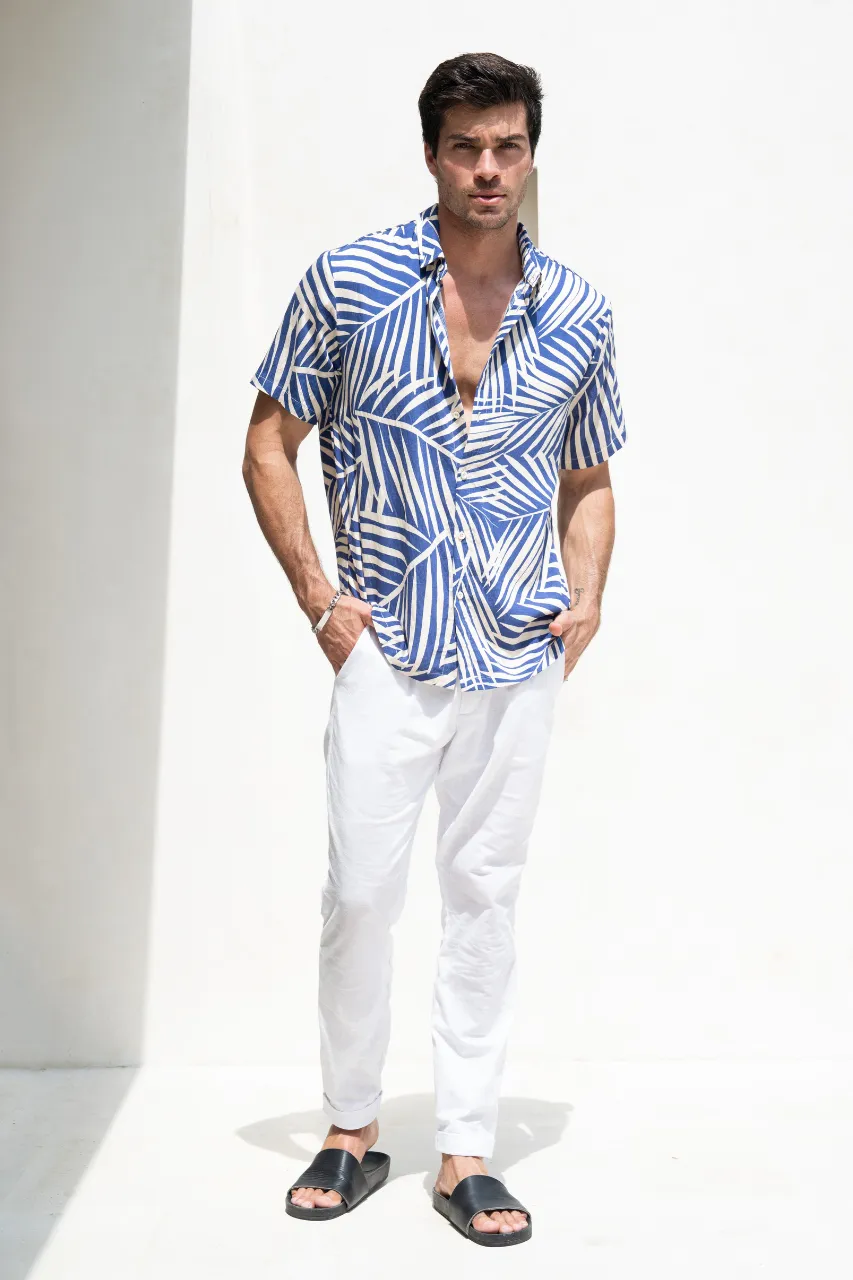 CHASE SHIRT - BLUE PALM sold by Runaway The Label product image thumbnail 3