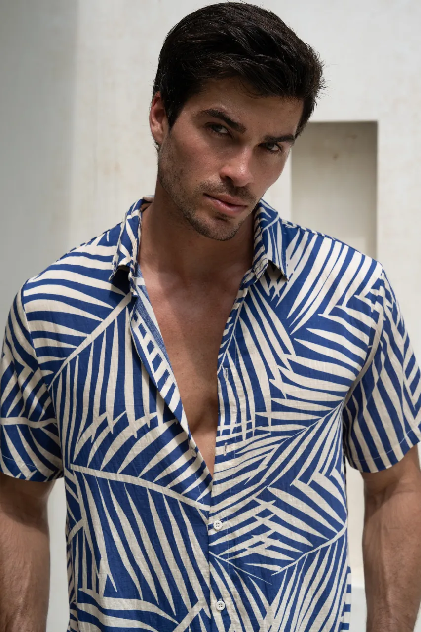 CHASE SHIRT - BLUE PALM sold by Runaway The Label product image thumbnail 4