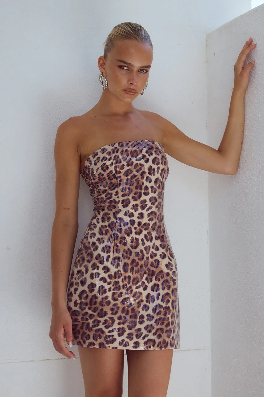 IBIZA MINI DRESS - LEOPARD PRINT sold by Runaway The Label product image thumbnail 5