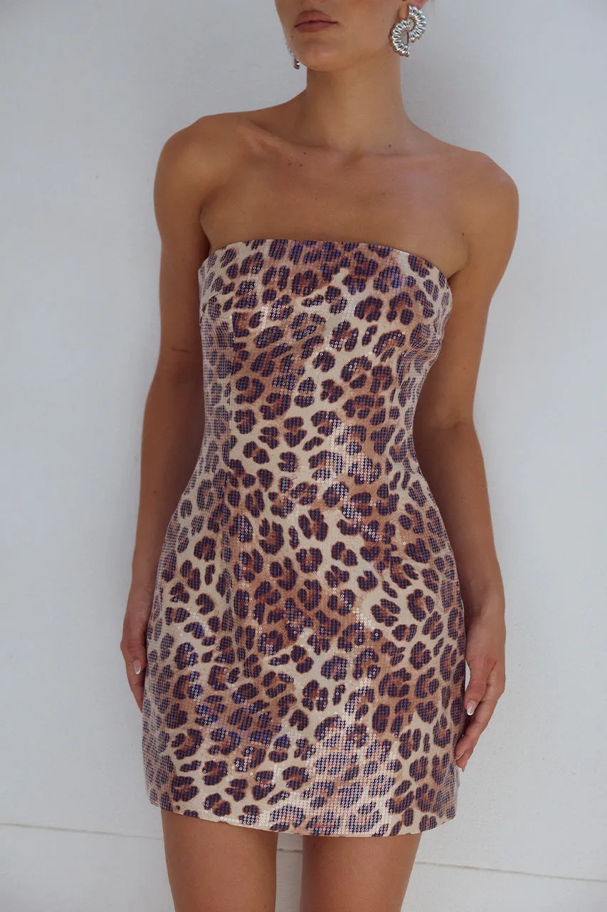 IBIZA MINI DRESS - LEOPARD PRINT sold by Runaway The Label product image thumbnail 4