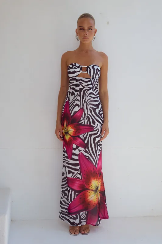 ALESSIA MAXI DRESS - ZEBRA FLORAL sold by Runaway The Label