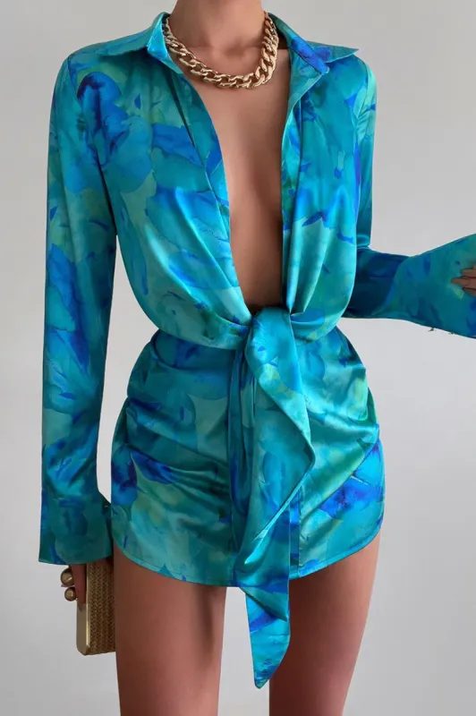 RUBY LEXANA DRESS - BLUE FLORAL sold by Runaway The Label