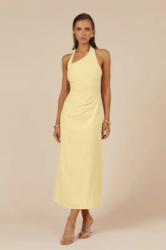 SAPHIRA LONG MIDI DRESS - LEMON sold by Runaway The Label