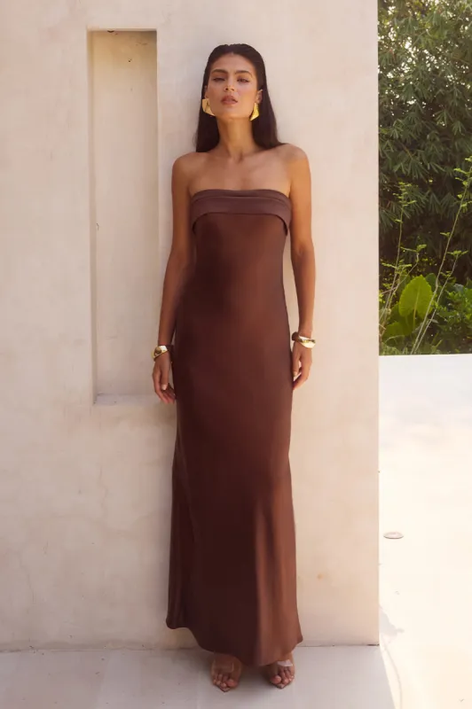 DELILAH MAXI DRESS - CHOCOLATE sold by Runaway The Label