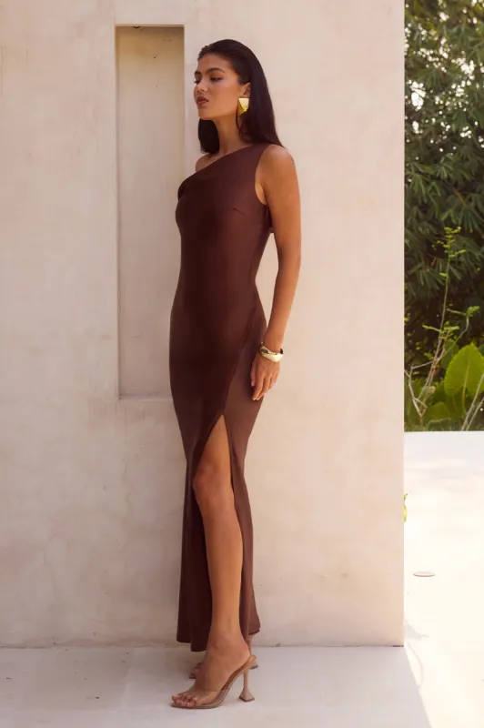 GIA MAXI DRESS - CHOCOLATE sold by Runaway The Label