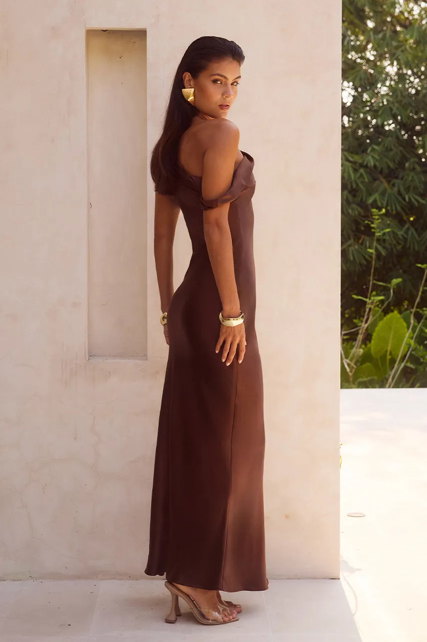 GIA MAXI DRESS - CHOCOLATE sold by Runaway The Label product image thumbnail 2