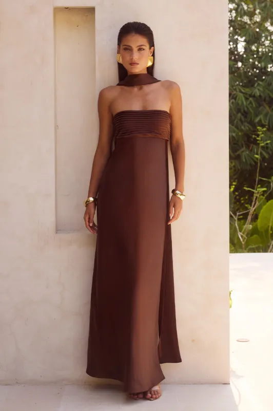 ELSA MAXI DRESS - CHOCOLATE sold by Runaway The Label