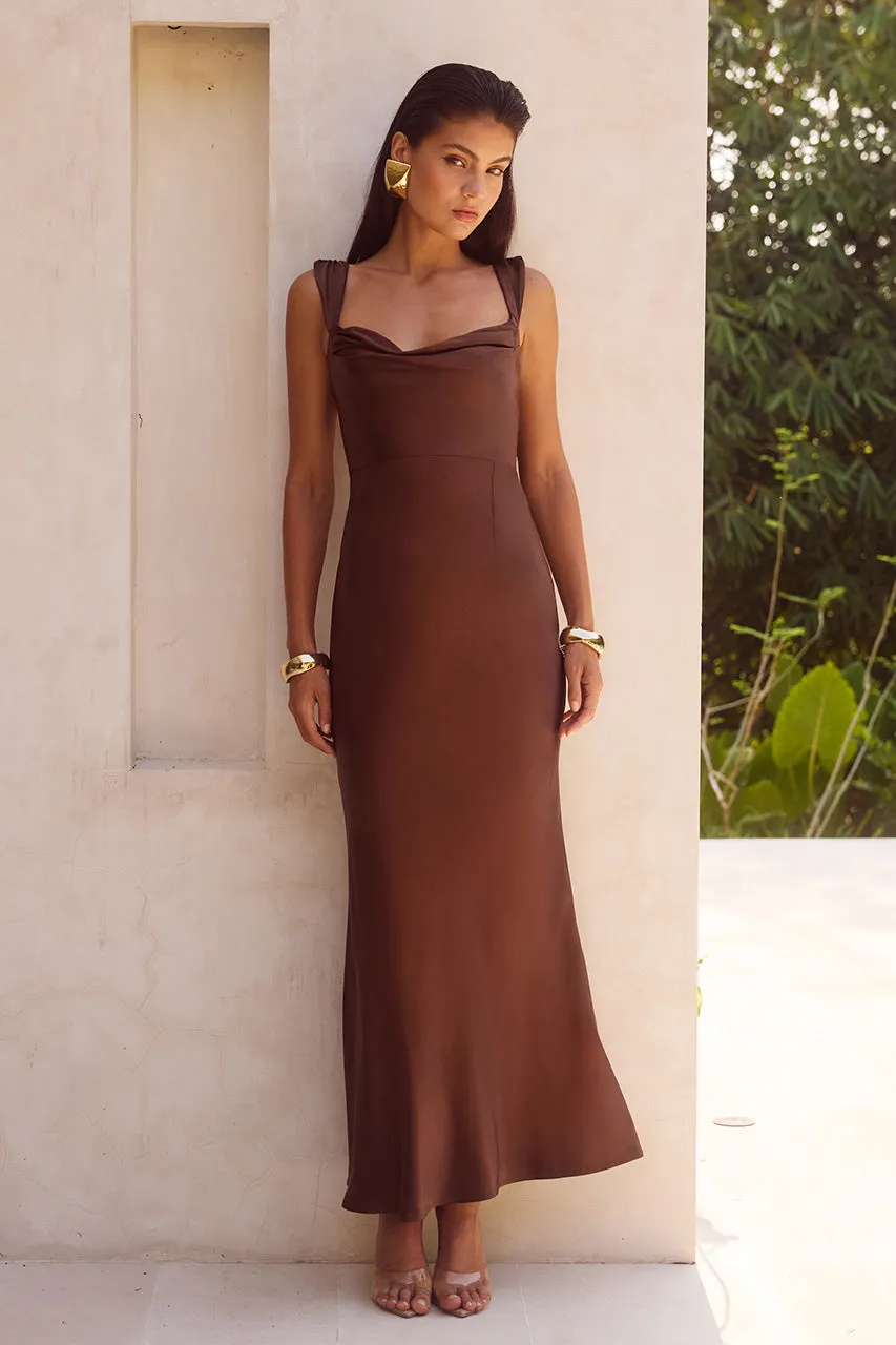 MARGOT MAXI DRESS - CHOCOLATE sold by Runaway The Label