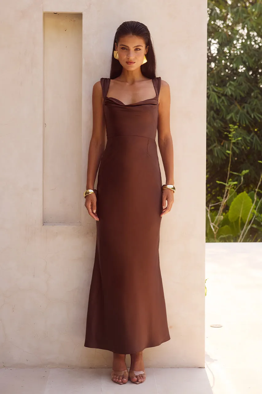 MARGOT MAXI DRESS - CHOCOLATE sold by Runaway The Label product image thumbnail 5