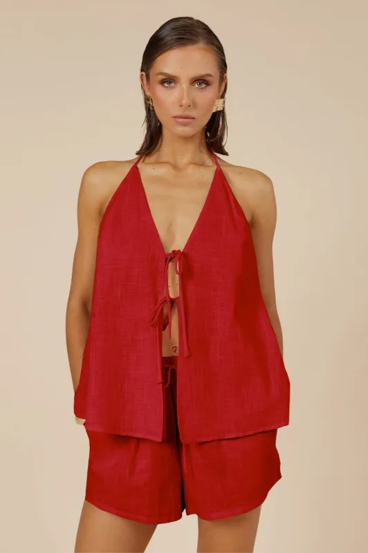 OCTAVIA SHORT - RED sold by Runaway The Label