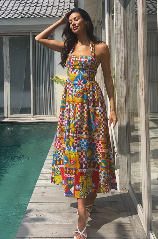 LOCKLEA MIDI DRESS - PHAEDRA PRINT sold by Runaway The Label