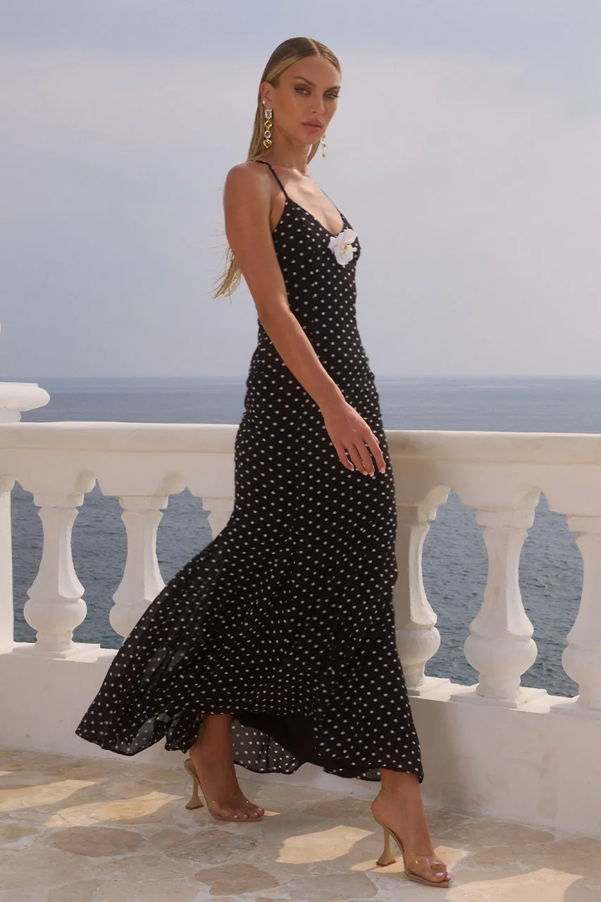 MALIKA MAXI DRESS - BLACK POLKA sold by Runaway The Label product image thumbnail 5