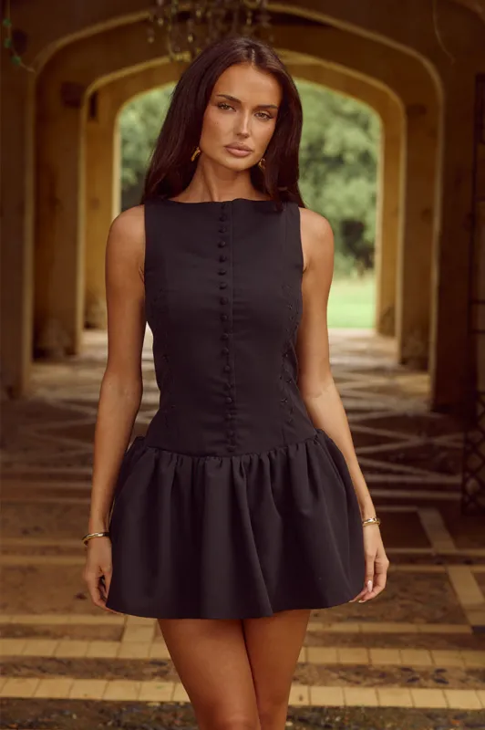 NEVAH MINI DRESS - BLACK sold by Runaway The Label
