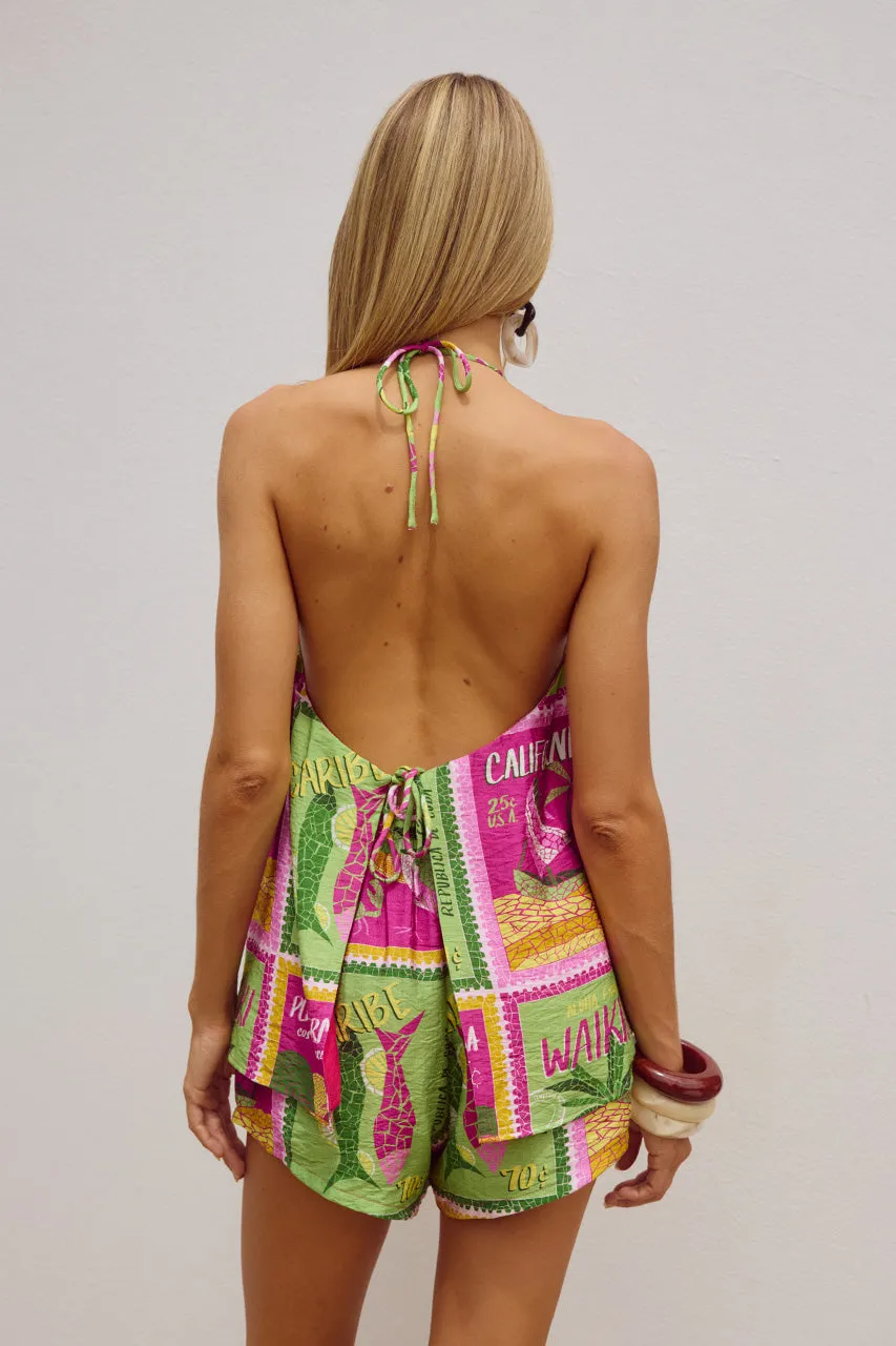 OCTAVIA TOP - ALOHA LIME sold by Runaway The Label product image thumbnail 2