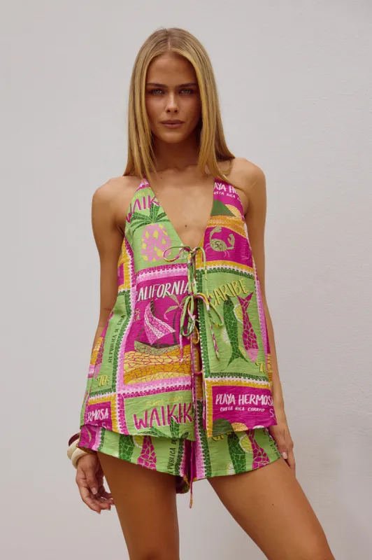 OCTAVIA TOP - ALOHA LIME sold by Runaway The Label