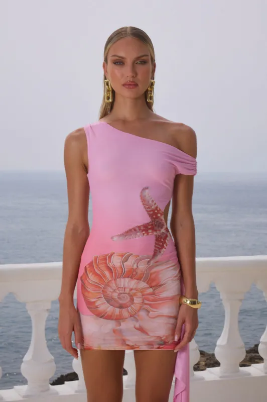 MARA MINI DRESS - PINK PRINT sold by Runaway The Label