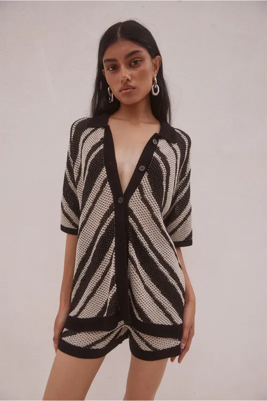 MAZIE SHIRT - BLACK MULTI sold by Runaway The Label