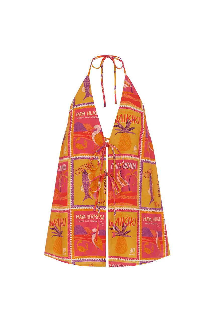 OCTAVIA TOP - ALOHA ORANGE sold by Runaway The Label