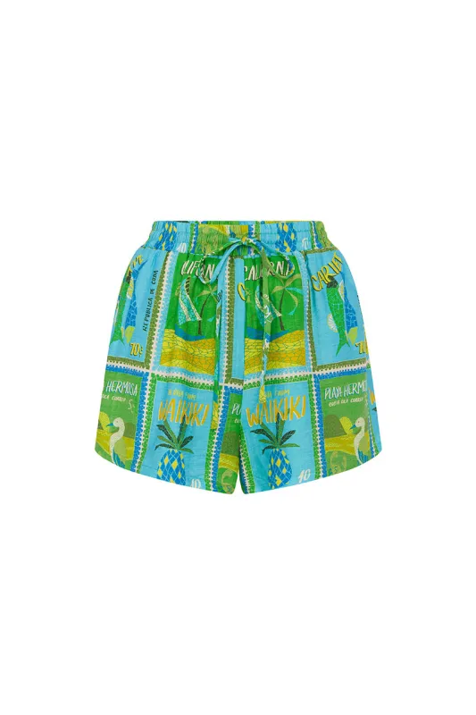 OCTAVIA SHORT - ALOHA AQUA sold by Runaway The Label