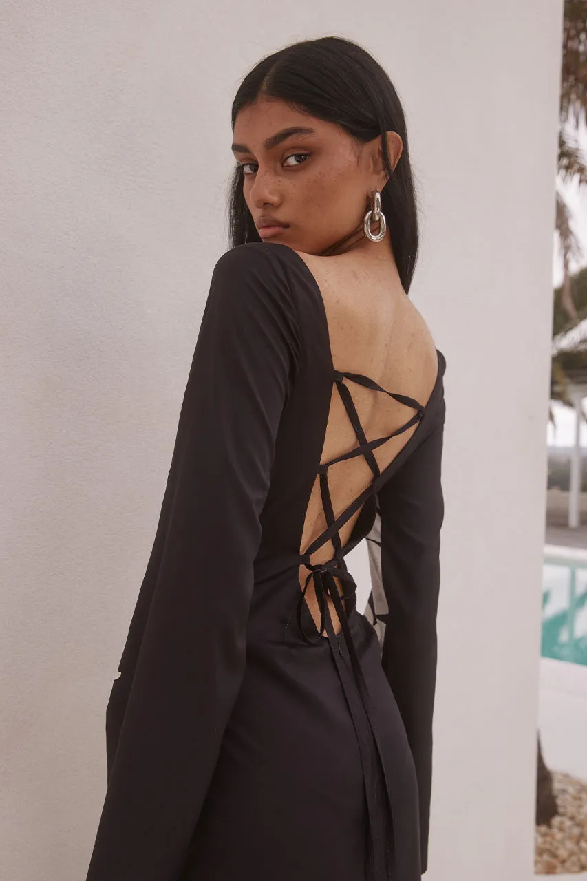 CAMINO MAXI DRESS - BLACK/SAND sold by Runaway The Label product image thumbnail 5