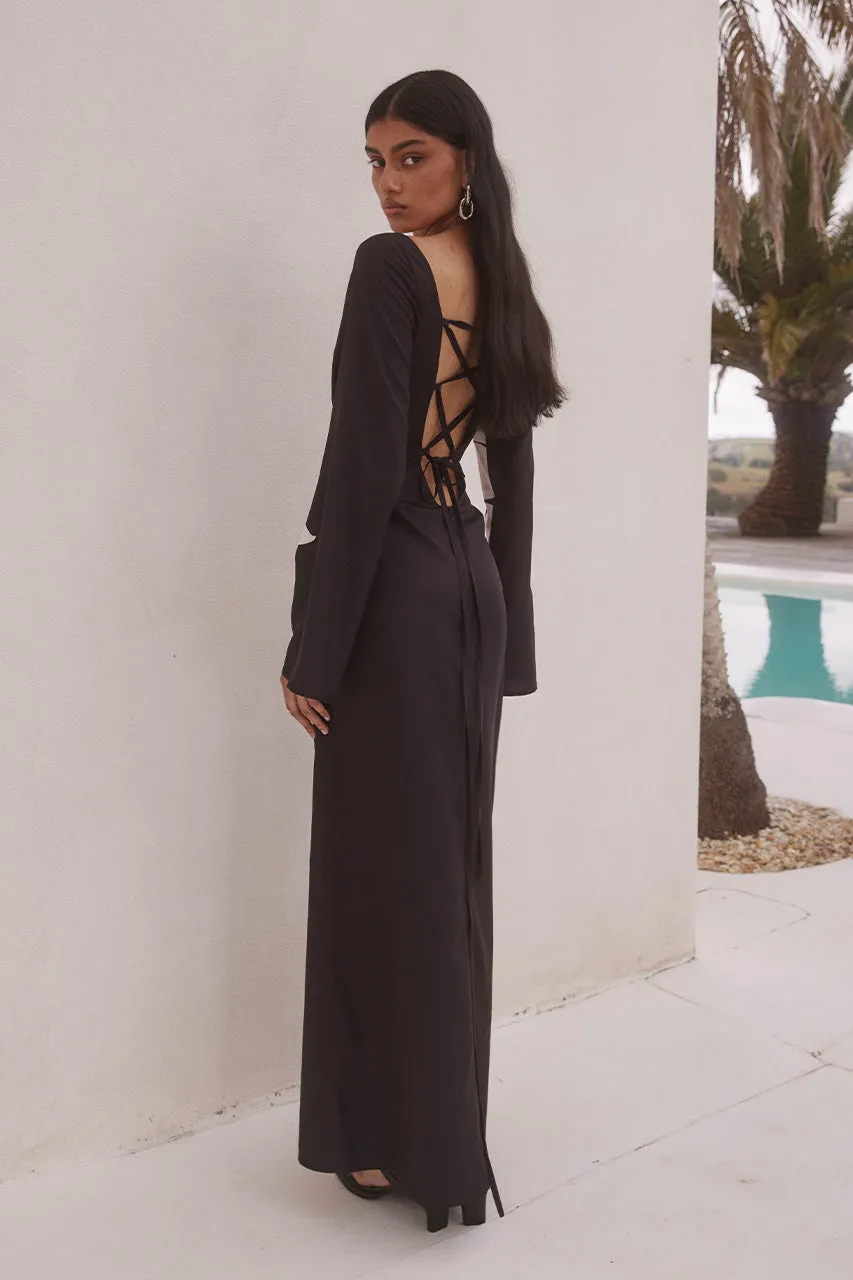 CAMINO MAXI DRESS - BLACK/SAND sold by Runaway The Label
