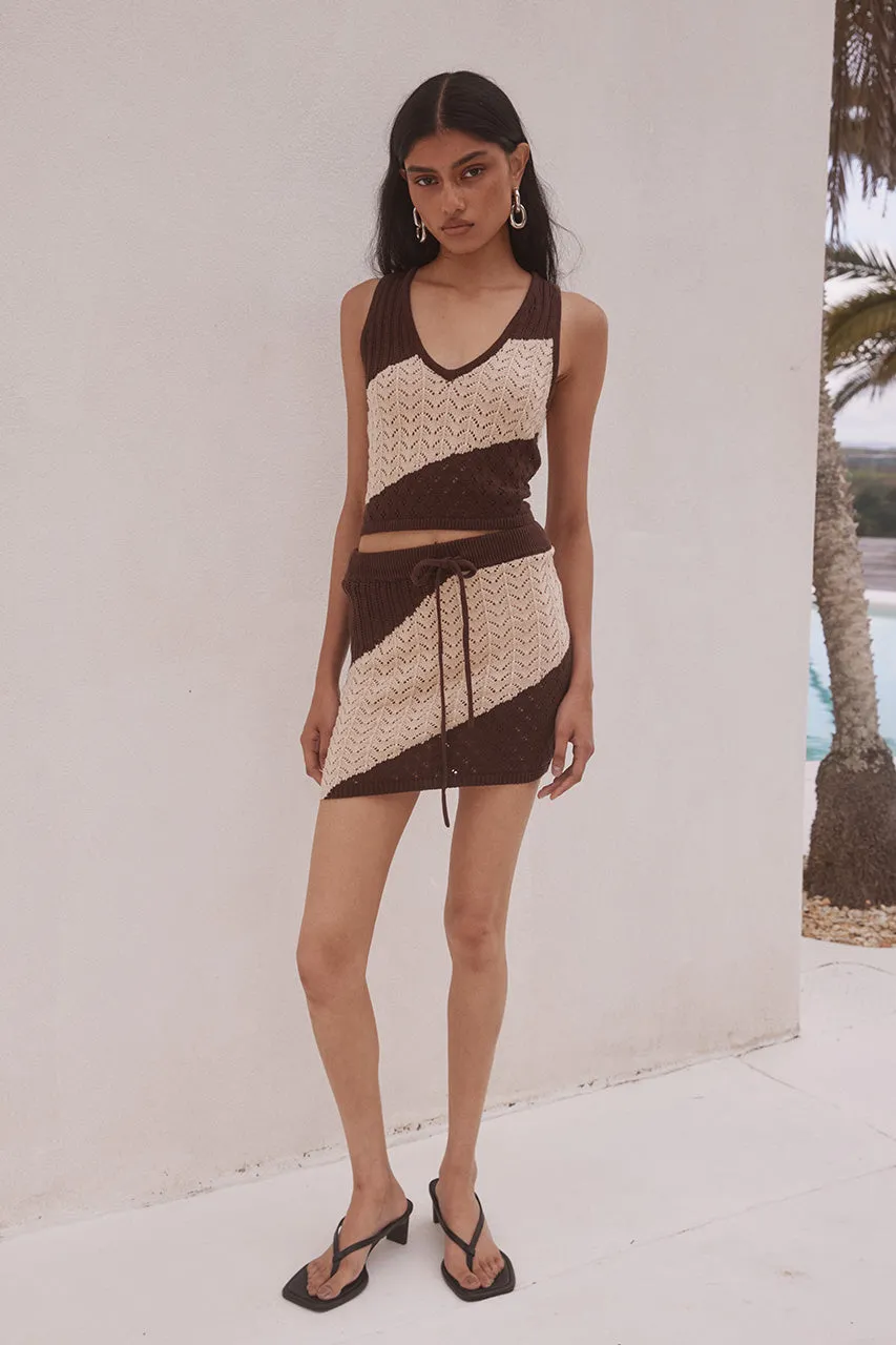 JULIE TOP - SAND/CHOCOLATE sold by Runaway The Label product image thumbnail 3