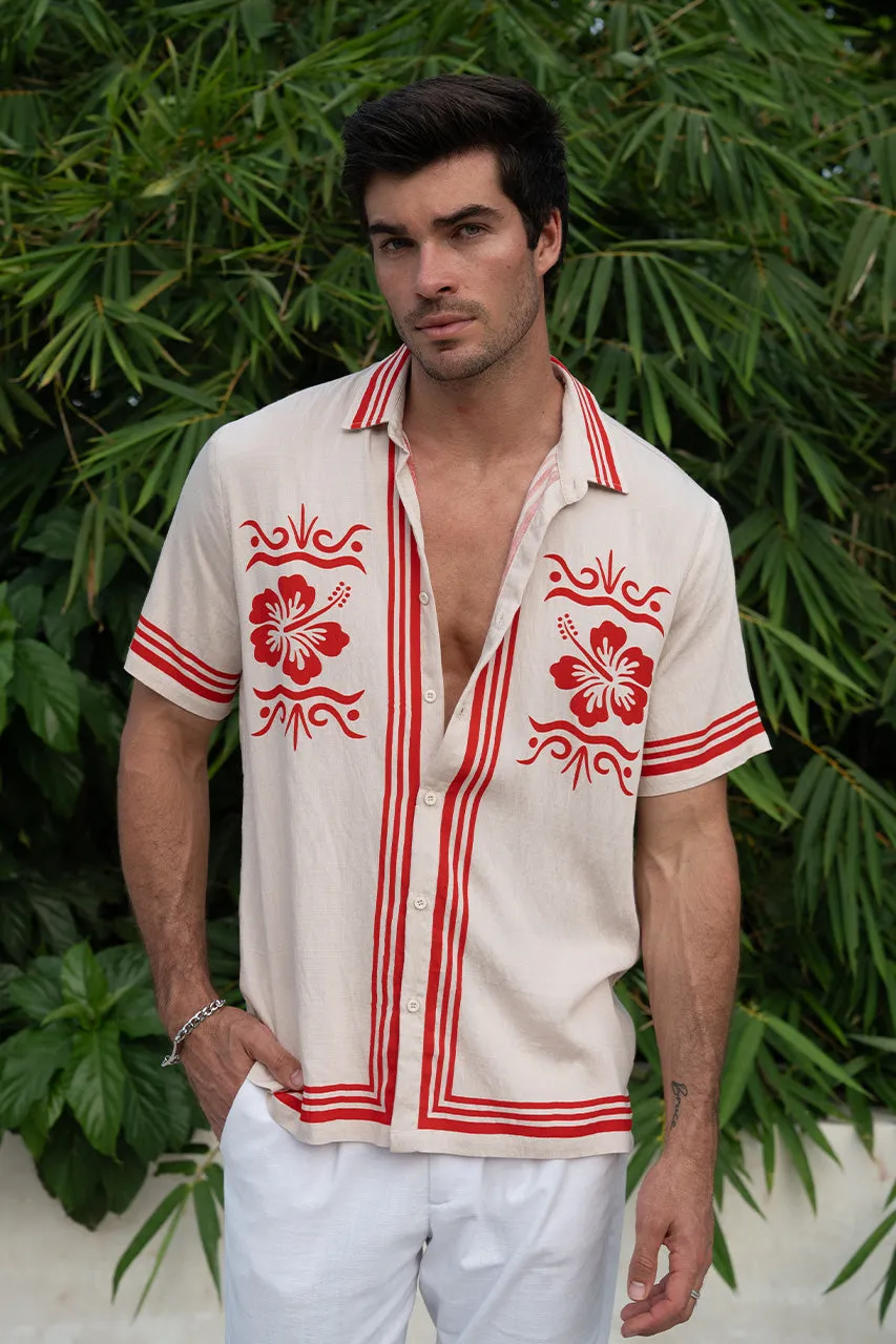 AKONI SHIRT - SAND/RED sold by Runaway The Label